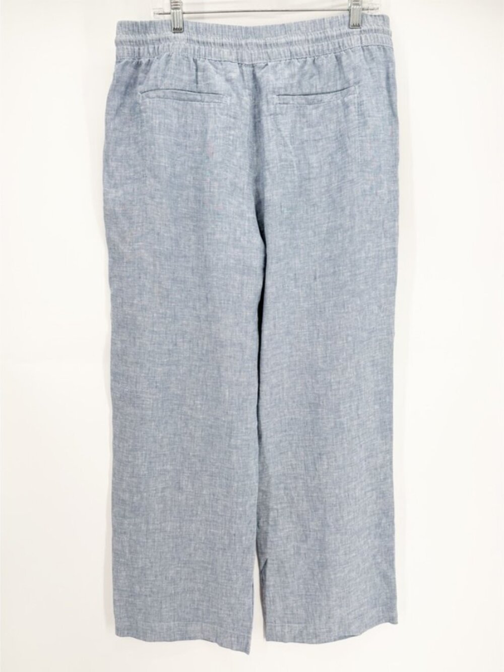 Athleta Retreat blue linen wide leg drawstring pant size 12 - Picture 3 of 8